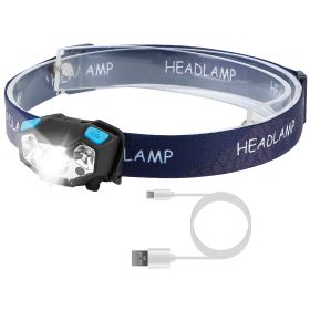 20000LM LED Headlamp USB Rechargeable Wave Motion Sensor Headlight Water-resistant Fishing Head Torch Outdoor Emergency Flashlight