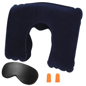 Travel Pillow Inflatable U Shape Neck Pillow Neck Support Head Rest Office Nap Car Airplane Cushion (Option: DaBlu)